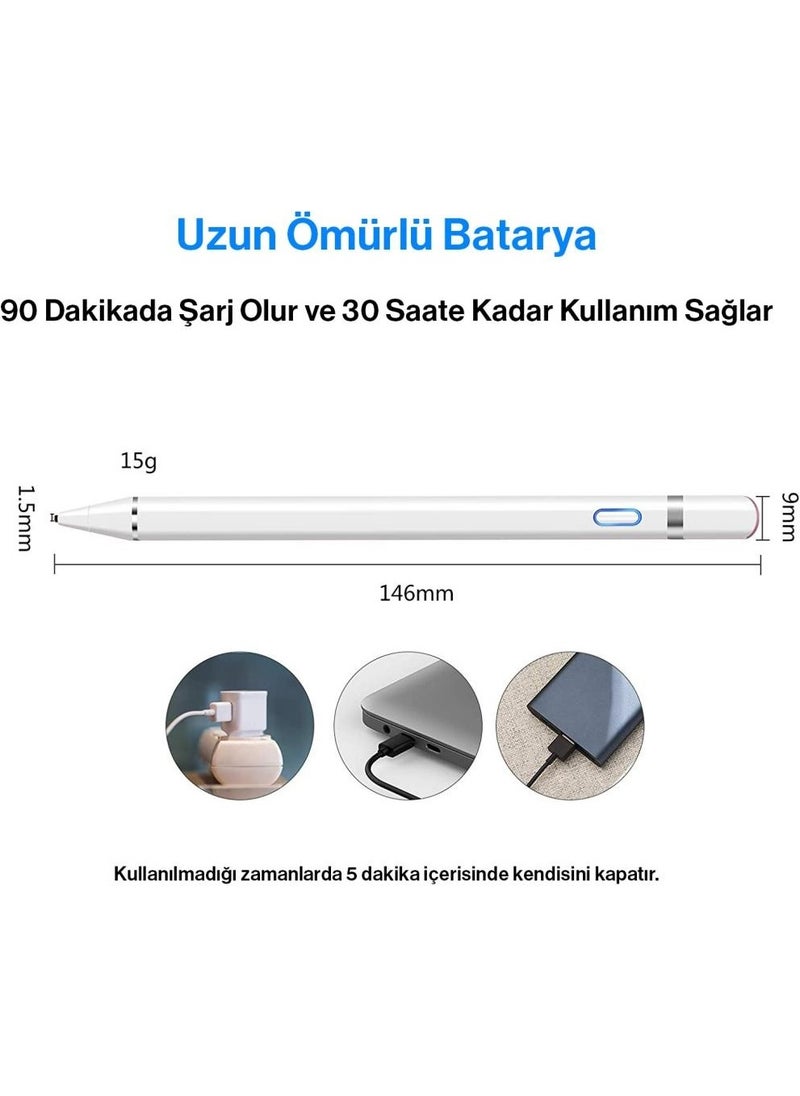 Techmaster - Stylus Precision Writing Drawing Pen Compatible with iPhone iPad Android All Devices 2nd Generation - Image 1