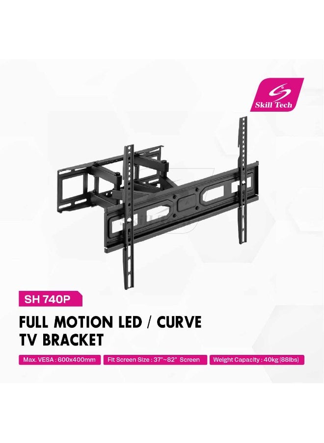 Skill Tech SH 740P Full-Motion TV Wall Mount for 37"-80" Screens, Max VESA 600x400 - Image 1