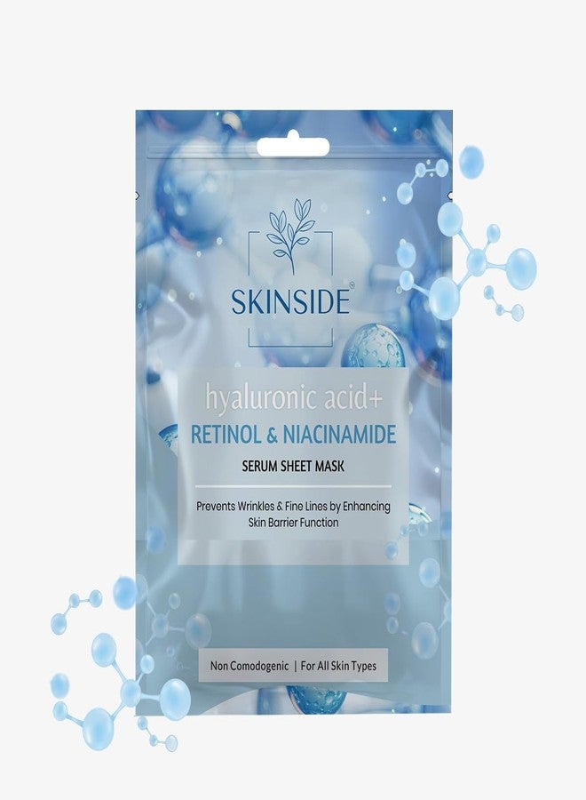 SkinSide Serum Sheet Mask for Glowing Skin with Hyaluronic Acid | Face Mask Sheets Combo for | Hydrating | Tan & Blackheads Removal | Instant Brightening | Pore Reduction | Fairness | Skin Tightening (2, Collagen & Berries | Retinol & Niacinamide) - Image 2