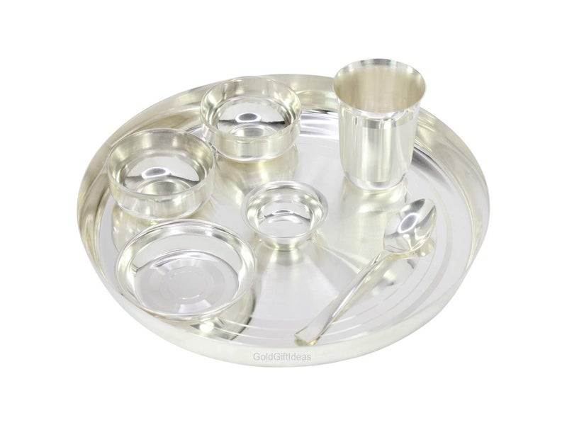 GoldGiftIdeas أفكار هدايا ذهبية طقم عشاء فضي مطلي 12 بوصة للهدايا، طقم أدوات مائدة، طقم عشاء بوفيه للمطبخ - Image 4