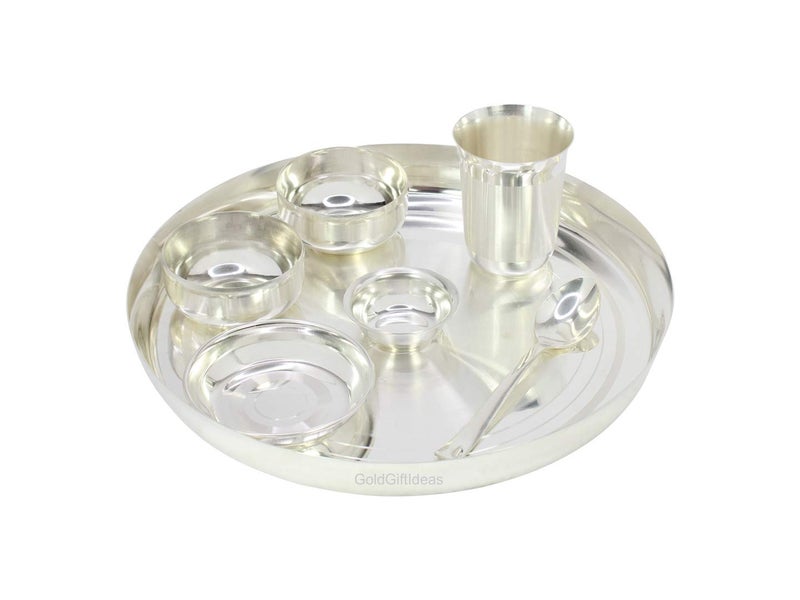 GoldGiftIdeas أفكار هدايا ذهبية طقم عشاء فضي مطلي 12 بوصة للهدايا، طقم أدوات مائدة، طقم عشاء بوفيه للمطبخ - Image 2