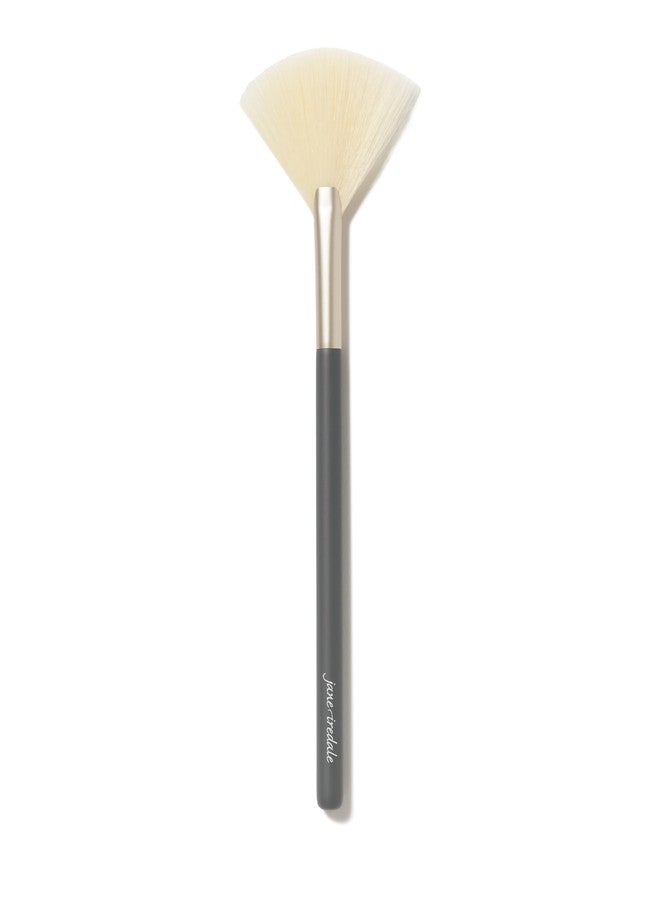 jane iredale Pro Series Fan Brush, Light, Arched Cosmetic Cheek Brush for Soft, Targeted Application of Powder Blush and Bronzer Makeup, Vegan, Cruelty Free - Image 1