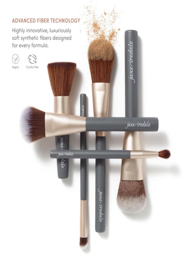 jane iredale Pro Series Fan Brush, Light, Arched Cosmetic Cheek Brush for Soft, Targeted Application of Powder Blush and Bronzer Makeup, Vegan, Cruelty Free - Image 3