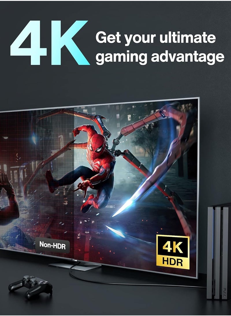 ivanky - 4K HDMI to HDMI Cable 2 Meter , 18Gbps High Speed HDMI 2.0 Cable, Supports 4K@60Hz, 2K, 1080p, HDCP 2.2, ARC, 32AWG, 3D, HDMI Cord for MacBook Pro 2021, Gaming Monitor, PS4/PS3, PC, Fire TV, &More - Image 1