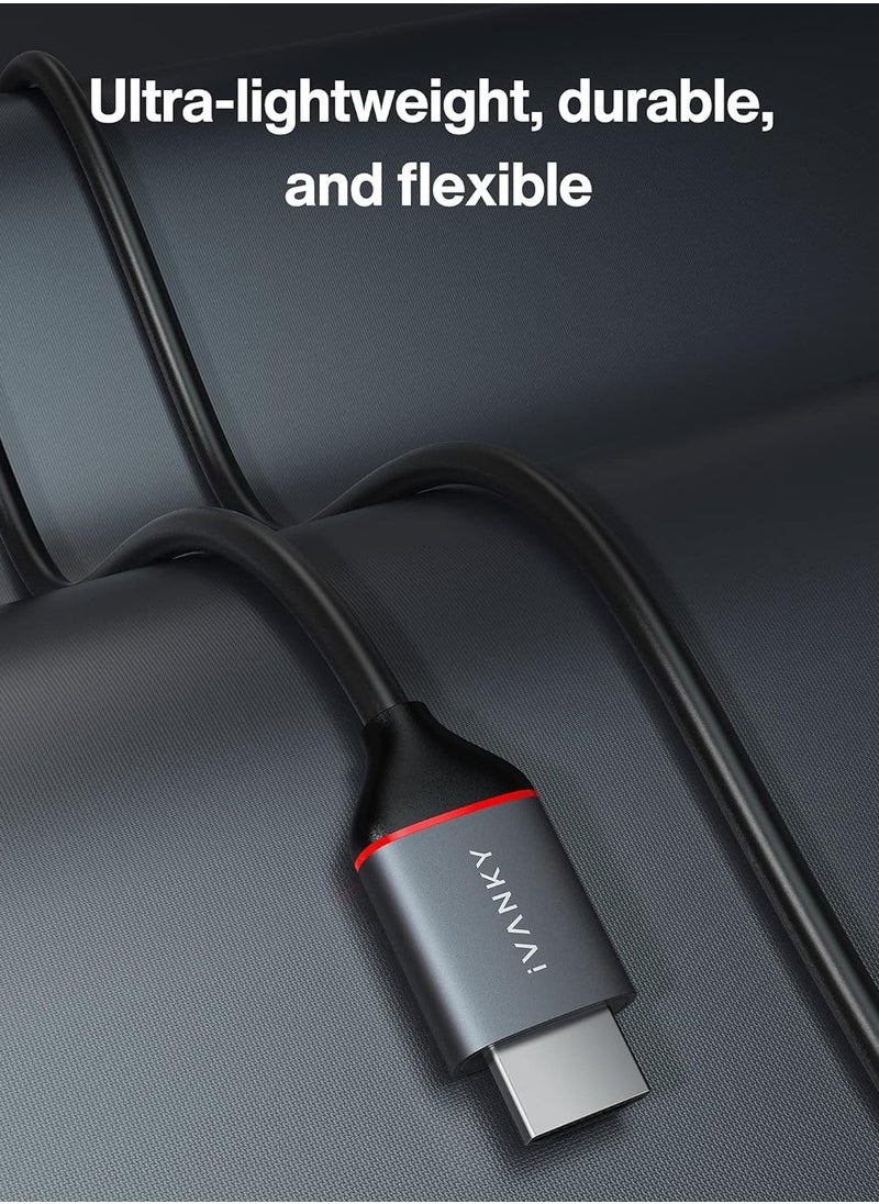 ivanky - 4K HDMI to HDMI Cable 2 Meter , 18Gbps High Speed HDMI 2.0 Cable, Supports 4K@60Hz, 2K, 1080p, HDCP 2.2, ARC, 32AWG, 3D, HDMI Cord for MacBook Pro 2021, Gaming Monitor, PS4/PS3, PC, Fire TV, &More - Image 1