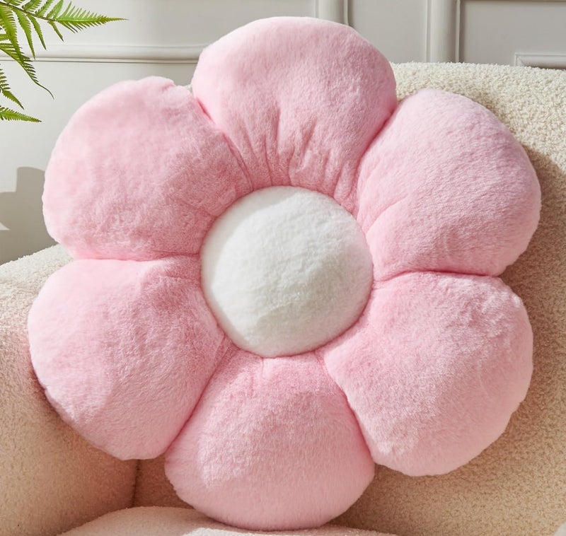 Vdoioe Pink Flower Pillowï¼ŒFlower Shaped Throw Pillow 15.7In Daisy Pillow Cushion Cute Flower Seating Cushion Home Decorative Pillows for Sofa Couch Bed - Image 1