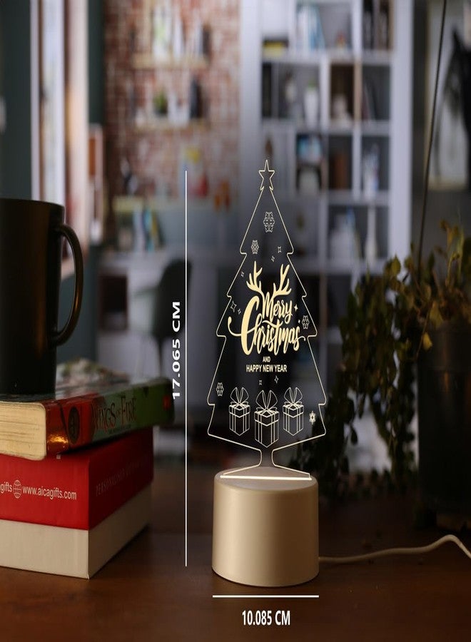 AICA Merry Christmas & Happy New Year LED Lamp | Christmas Tree Party Decoration Lights Item for Home & Office | Christmas Secrete Santa Gifts for Office Colleague Employee Friends Men Women - Image 4