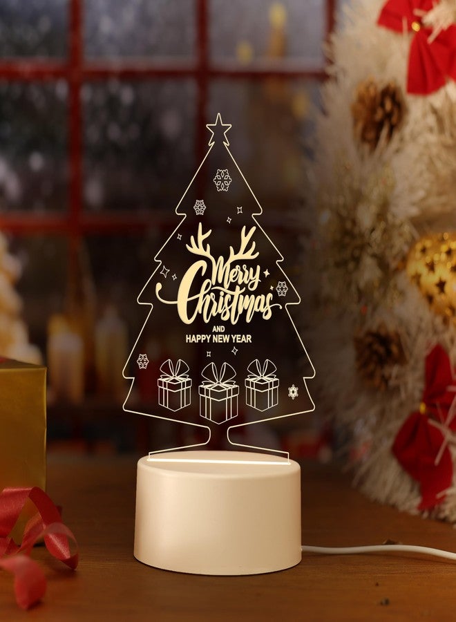 AICA Merry Christmas & Happy New Year LED Lamp | Christmas Tree Party Decoration Lights Item for Home & Office | Christmas Secrete Santa Gifts for Office Colleague Employee Friends Men Women - Image 1