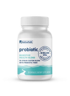 NativePath NativePath Daily Probiotic, 10-Strain Custom Blend Probiotics Supplement for Men and Women, 82 Billion CFUs - 30 Count  - Image 1