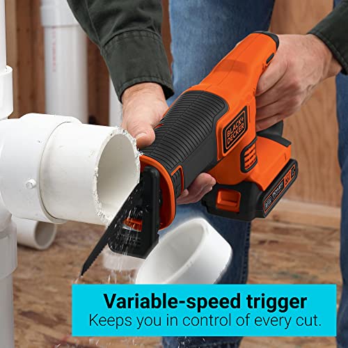 BLACK+DECKER 20V MAX* POWERCONNECT 7/8 in. Cordless Reciprocating Saw (BDCR20B) - Image 3