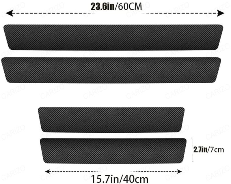 MIZZEO Transparent Fibre, Automotive Door Entry Guard (Pack of 4, TRD) Decoration Sticker, Door Threshold Scuff Plate Cover Compatible with Maruti Suzuki WagonR (Type-III) 2010-2018 - Image 4
