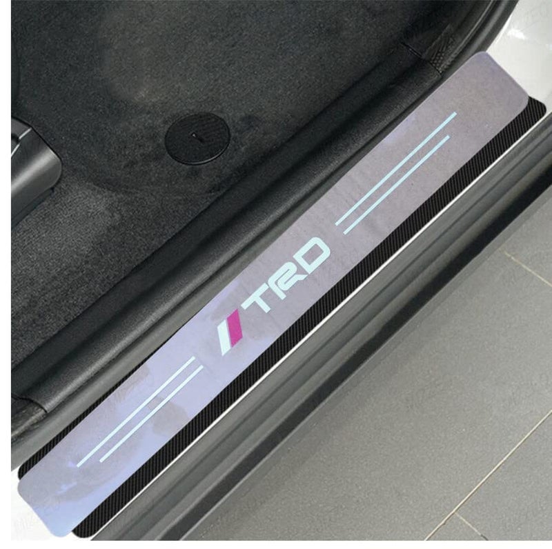 MIZZEO Transparent Fibre, Automotive Door Entry Guard (Pack of 4, TRD) Decoration Sticker, Door Threshold Scuff Plate Cover Compatible with Maruti Suzuki WagonR (Type-III) 2010-2018 - Image 1