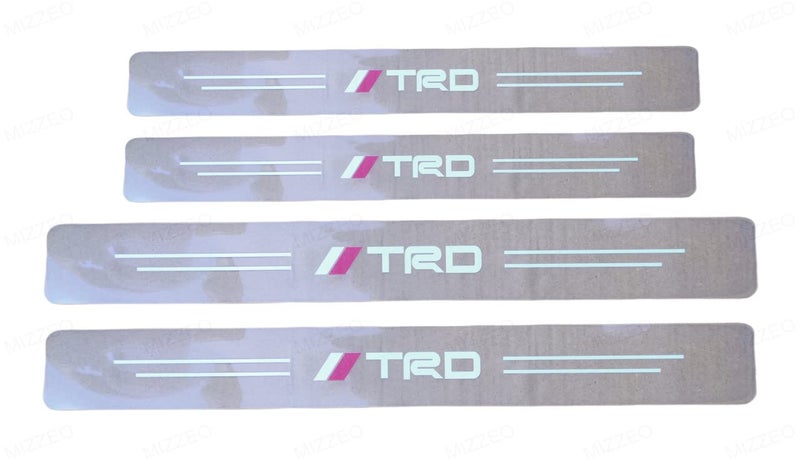 MIZZEO Transparent Fibre, Automotive Door Entry Guard (Pack of 4, TRD) Decoration Sticker, Door Threshold Scuff Plate Cover Compatible with Maruti Suzuki WagonR (Type-III) 2010-2018 - Image 2