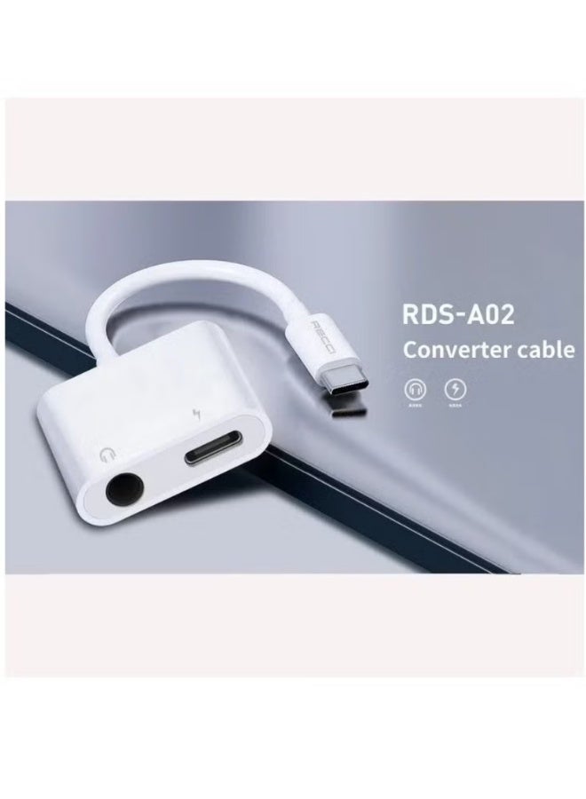 USB-C to 3.5mm Audio and USB-C Charging Adapter, Converter Cable: Fast Charging 2.1A, Compact 10cm Design" | WIDGETS MATRIX - Image 2