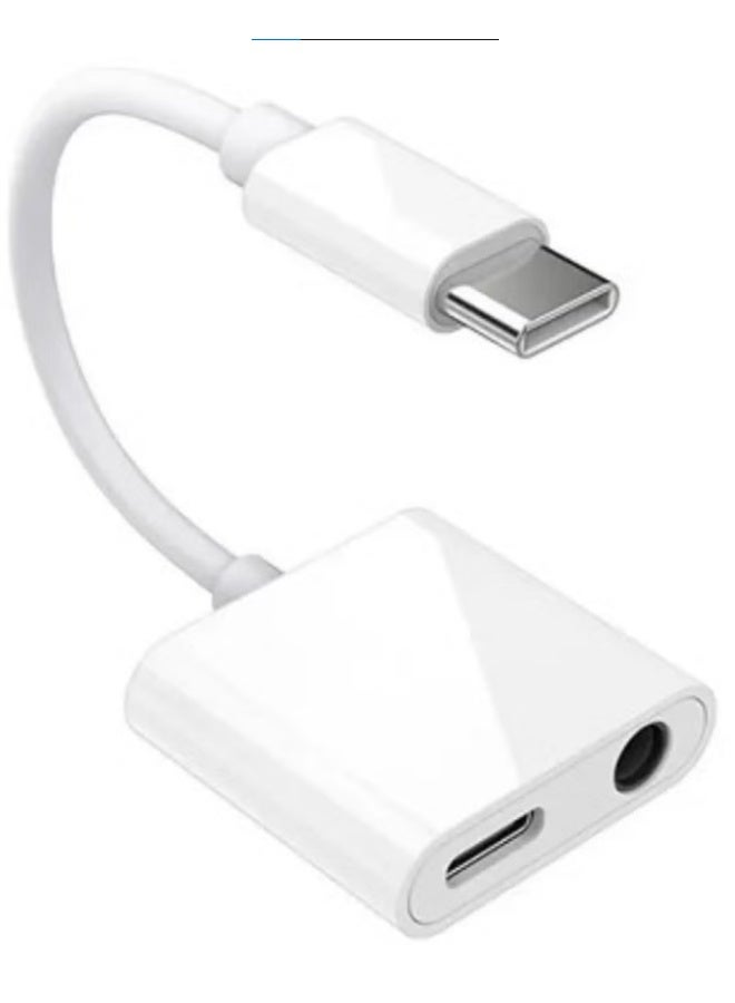 USB-C to 3.5mm Audio and USB-C Charging Adapter, Converter Cable: Fast Charging 2.1A, Compact 10cm Design" | WIDGETS MATRIX - Image 3