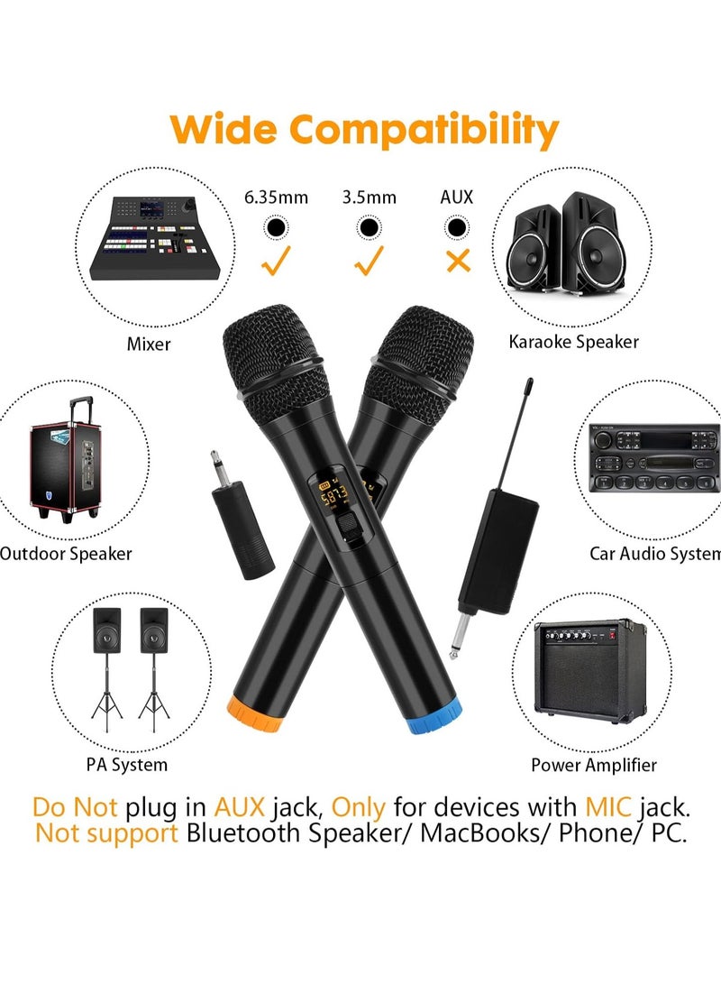 Wireless Microphone UHF Dual Portable Handheld Dynamic Karaoke Mic - Image 3