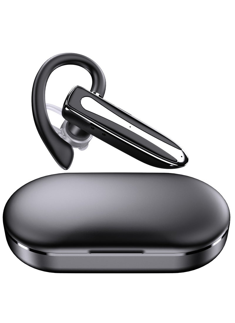 Furtey Single Wireless Bluetooth 5.1 Headset Black with CVC8.0 Noise,Bluetooth Headset, Wireless Headset with Microphone, Bluetooth Earpiece with Charging Case  - Image 1