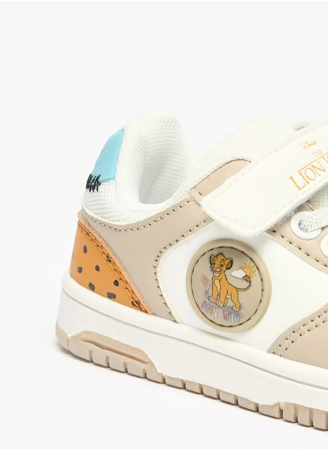 Disney Boys Simba Accent Sneakers with Hook and Loop Closure