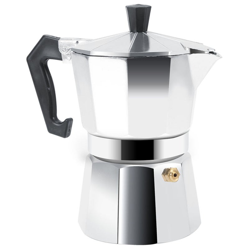 Aluminum Italian Type Moka Pot Espresso Coffee Maker Stove Home Office Use (300ML 6 Cups) - Image 1