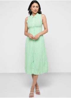WHISTLES Printed Polo Neck Shirt Dress  - Image 1