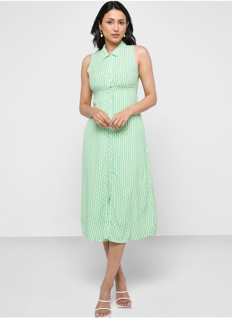 WHISTLES - Printed Polo Neck Shirt Dress - Image 1