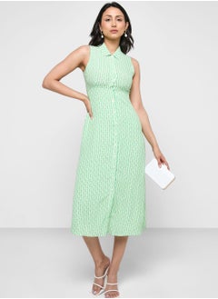 WHISTLES Printed Polo Neck Shirt Dress  - Image 4