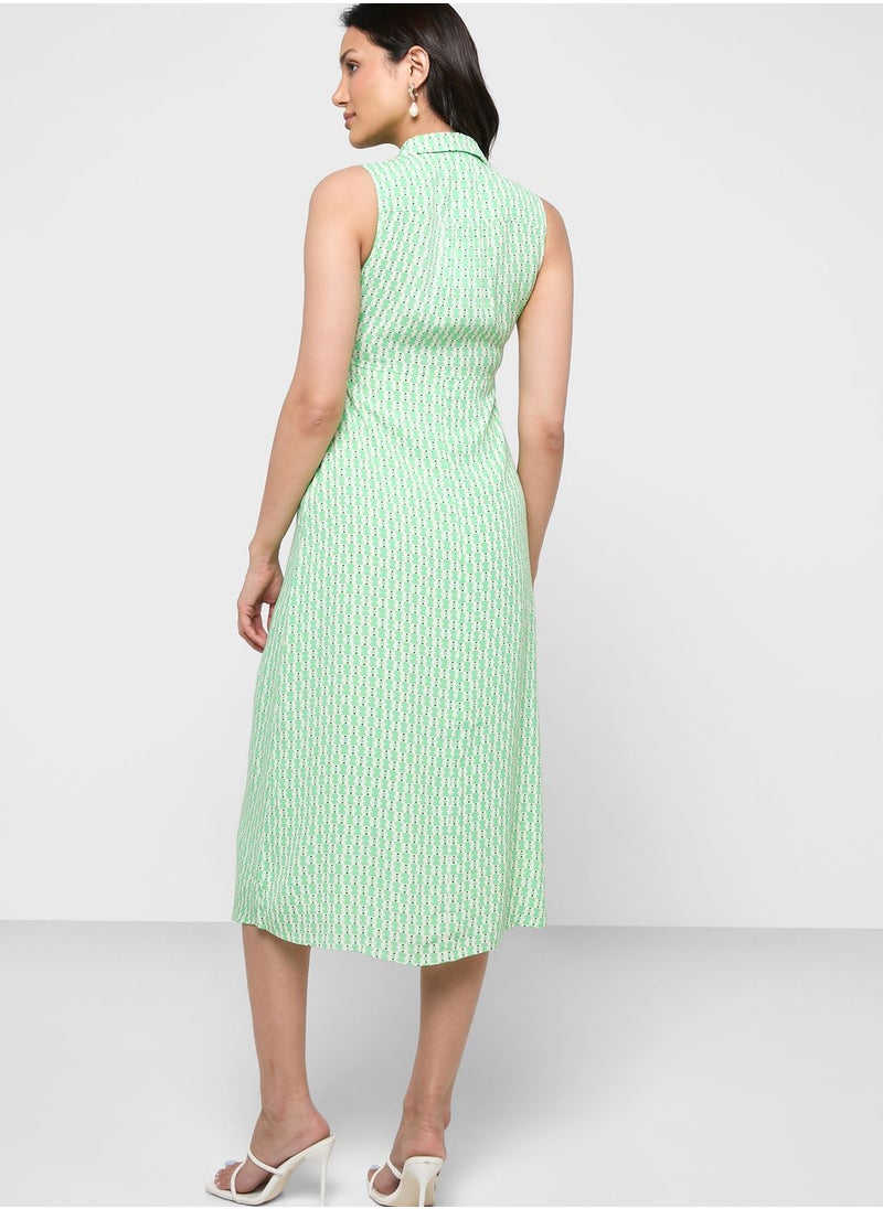 WHISTLES - Printed Polo Neck Shirt Dress - Image 1