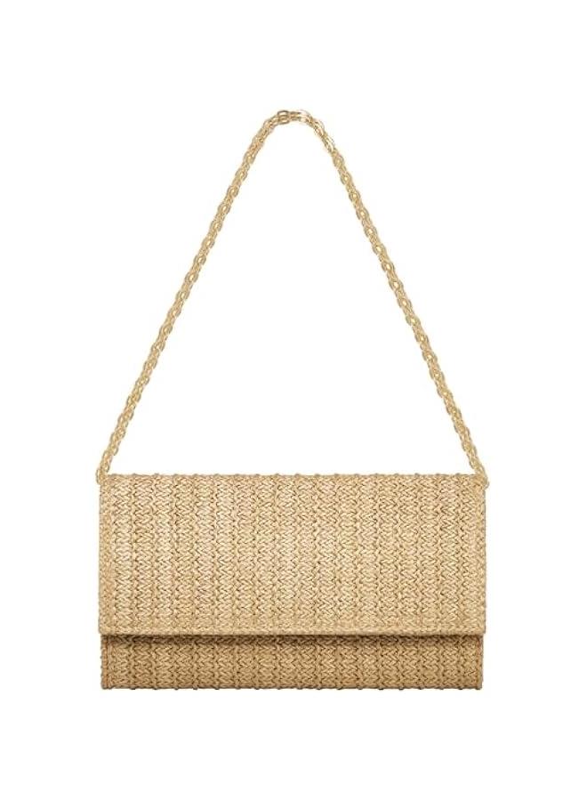 Arabest Straw Clutch Purse Shoulder Crossbody Bag Envelope Purse Raffia Handbag for Summer Beach Travel Trendy - Image 1