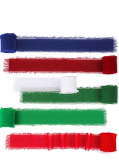 Excefore Handmade Fringe Chiffon Ribbon, 6 Rolls 3.8cm x 5 Yard(4.5m) Silk-Like Ribbon Colorful Rustic Set for Wedding Invitations, Bridal Bouquets, Gifts Wrapping, DIY Crafts(Classic Colors Set)  - Image 1