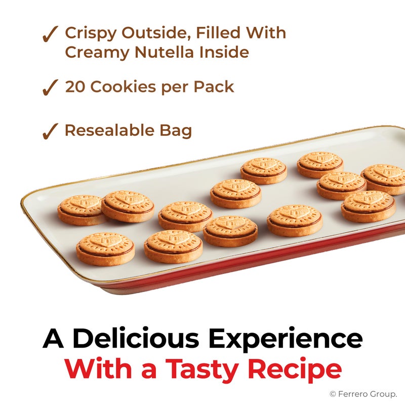 Nutella بسكويت نوتيلا محشي بكريمة نوتيلا بندق، عبوة وجبة خفيفة، 9.7 أونصة - Image 5