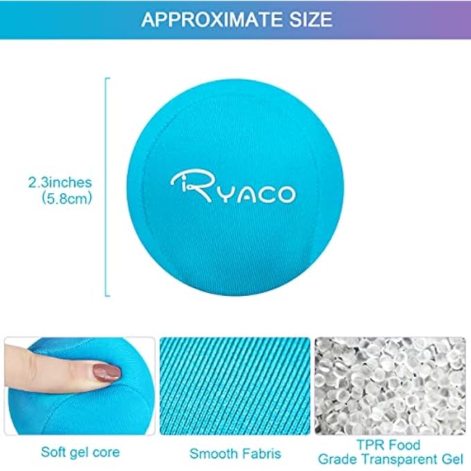 RYACO Stress Relief Balls, Grip Strength Training, Hand Exercise Ball, Hand Grip Massage Ball, Hand Grip Strengthener Gel Balls, Set of 2/3 for Adults and Kids, Soft Medium Hard Balls, Grip Balls - Image 3