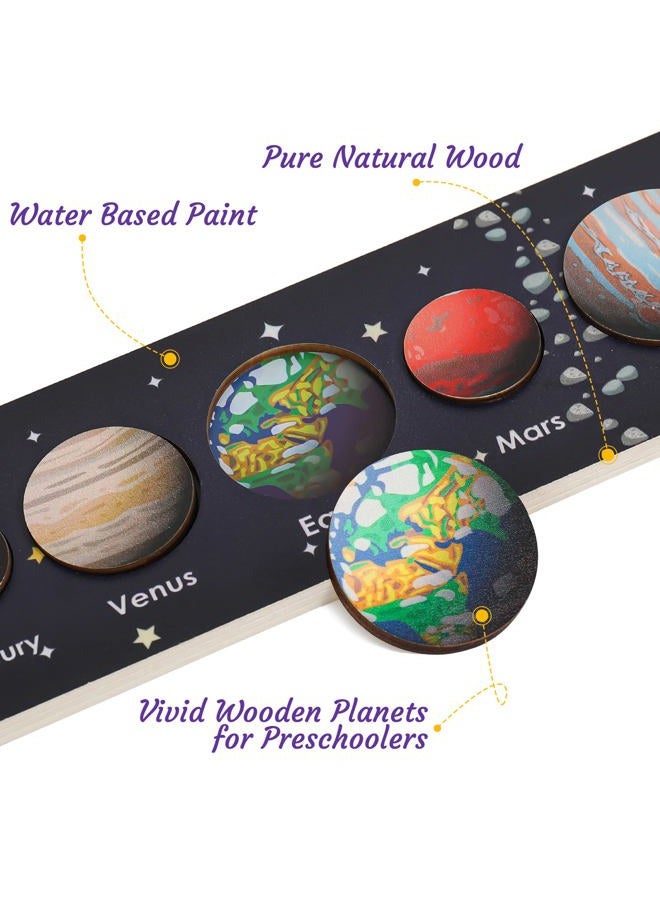 Zeoddler Solar System Puzzle for Kids 3-6, Wooden Space Toys, Planets for Kids, Preschool Learning Activities, Gift for Boys, Girls - Image 3