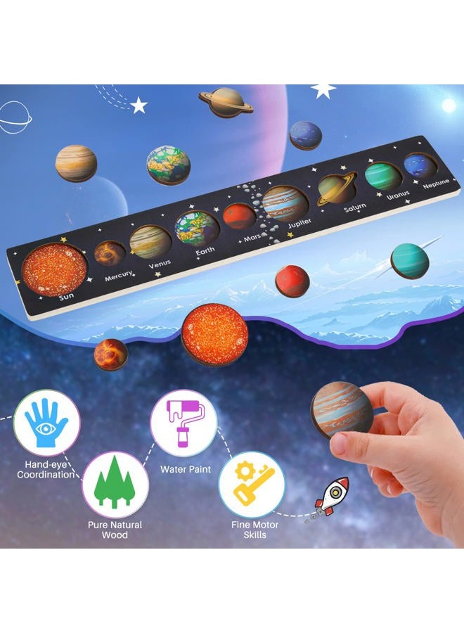 Zeoddler Solar System Puzzle for Kids 3-6, Wooden Space Toys, Planets for Kids, Preschool Learning Activities, Gift for Boys, Girls - Image 5