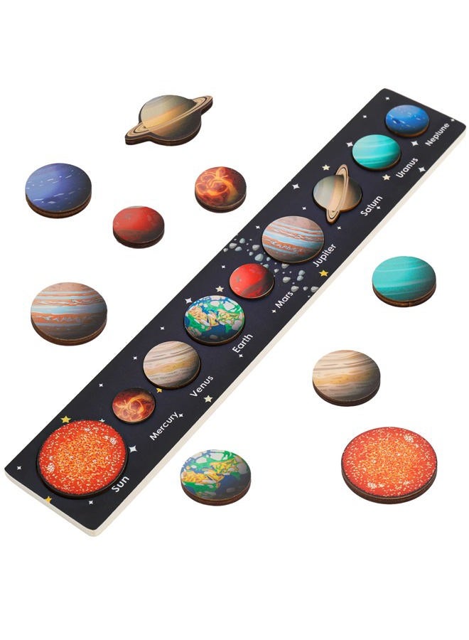 Zeoddler Solar System Puzzle for Kids 3-6, Wooden Space Toys, Planets for Kids, Preschool Learning Activities, Gift for Boys, Girls - Image 1