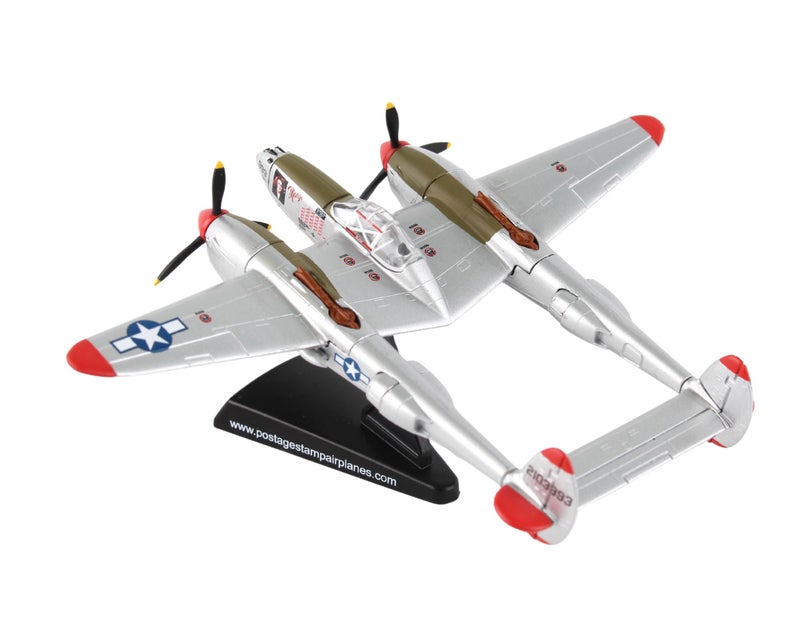 Daron Worldwide Trading Postage Stamp P-38J Lightning Marge 1/115 Dick Bong Airplane Model - Image 2