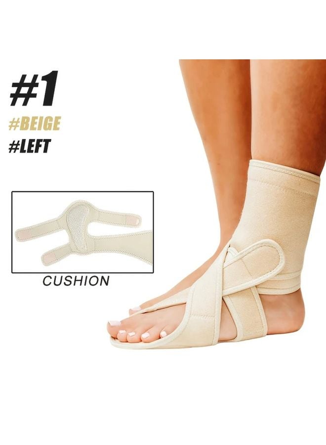 Light Beige Adjustable Anoprene Ankle Brace For Walking Men And Women Type 1 Left - Image 1
