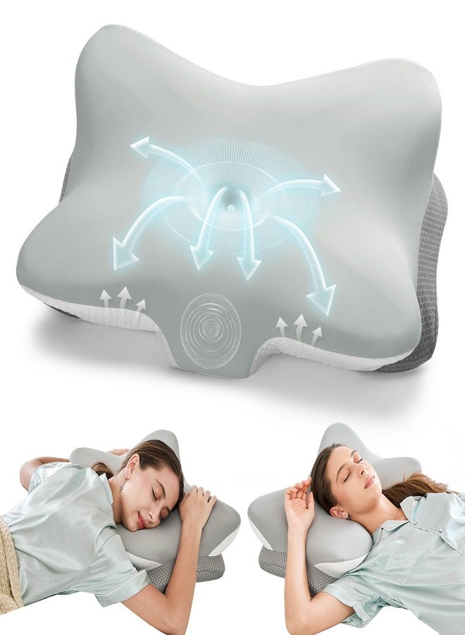 Krightlink Ergonomic Memory Foam Cervical Pillow for Neck Pain Relief - Contour Design with Dual Heights for Side/Back/Stomach Sleepers with Washable Breathable Pillowcas - Image 1