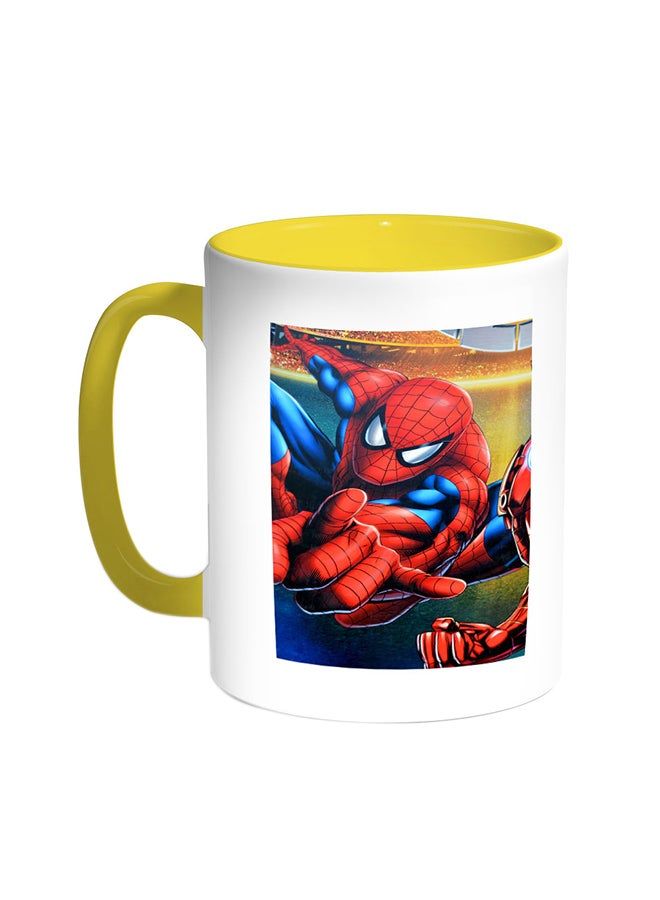 RKN Spiderman Printed Coffee Mug Yellow/White 11ounce - Image 1