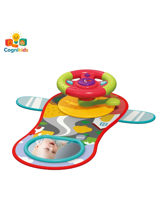 COGNIKIDS 3-In-1 Baby Steering Wheel Toy – Interactive Driving Simulation Toy With Lights, Sounds & Mirror | Attaches To Stroller, Car Seat, Or Table | Sensory Toy For Toddlers 6–36 Months - Image 2