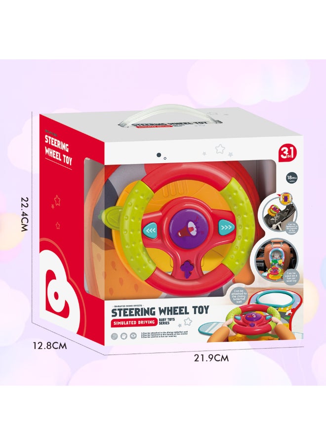COGNIKIDS 3-In-1 Baby Steering Wheel Toy – Interactive Driving Simulation Toy With Lights, Sounds & Mirror | Attaches To Stroller, Car Seat, Or Table | Sensory Toy For Toddlers 6–36 Months - Image 3