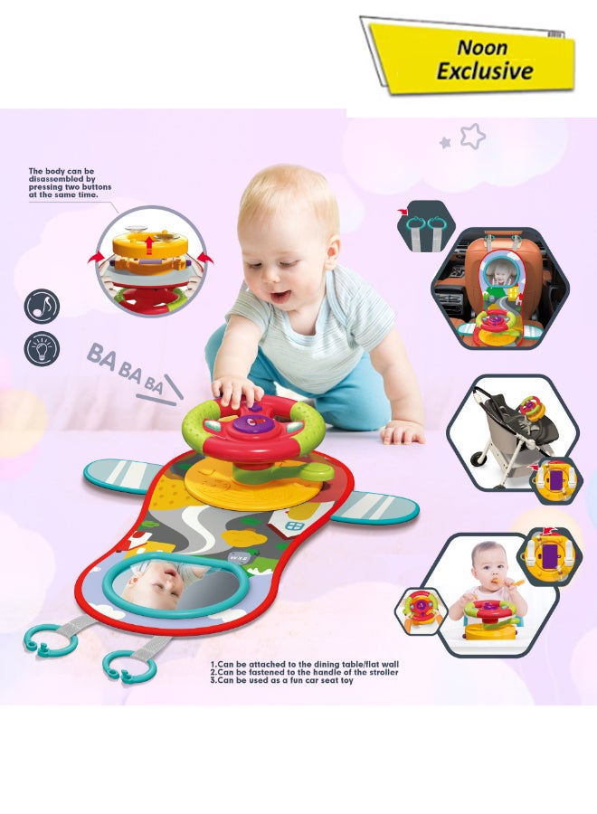 COGNIKIDS 3-In-1 Baby Steering Wheel Toy – Interactive Driving Simulation Toy With Lights, Sounds & Mirror | Attaches To Stroller, Car Seat, Or Table | Sensory Toy For Toddlers 6–36 Months - Image 1