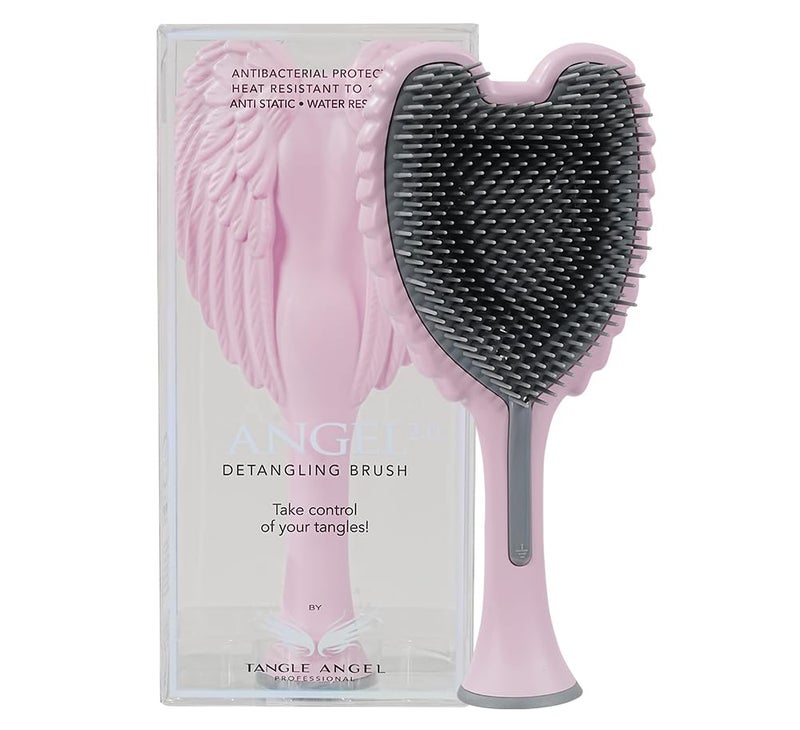 Tangle Angel Detangling Hair Brush - Anti Static Angel Wing Hair Brush with Soft & Flexible Bristle for Straight & Wavy Hair - Tangle Angel Hair Detangler Brushes for Blow Drying & Shower (Matt Pink) - Image 1