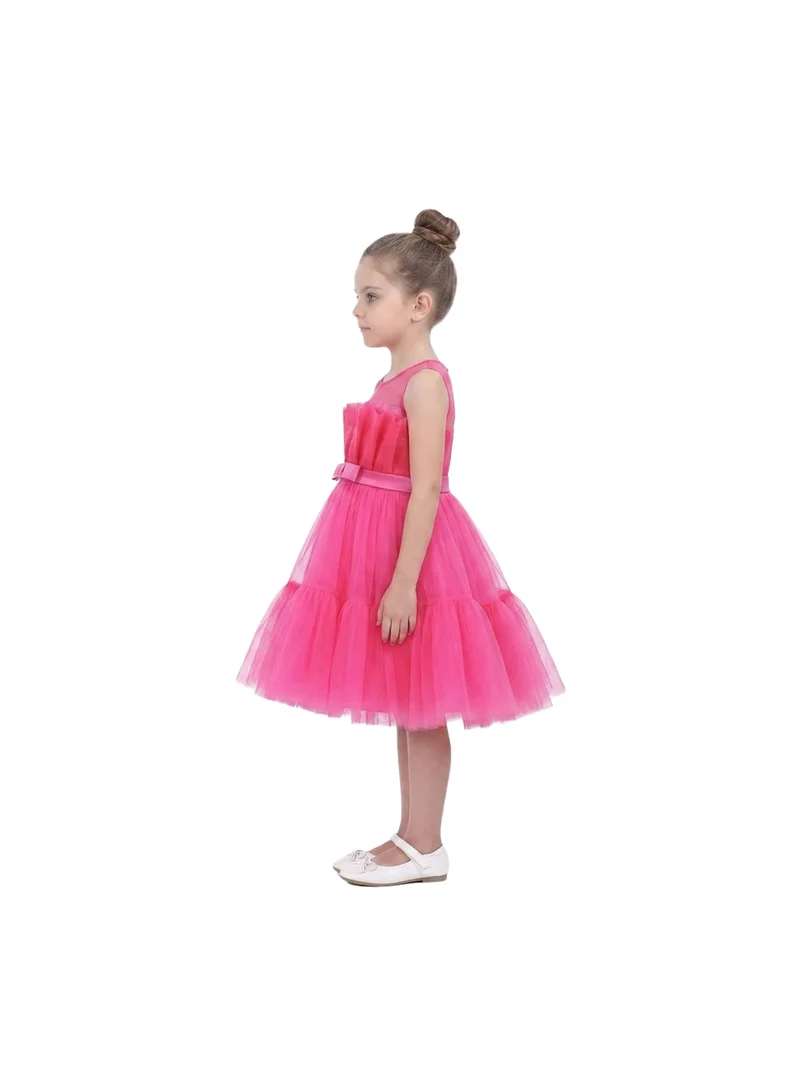 بيداني Fuchsia Pink Multi-Layered Tiered Tulle Tutu Dress