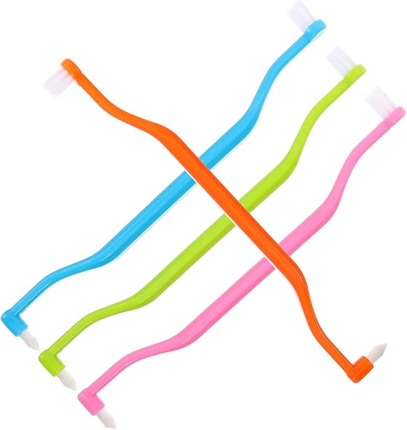 4 Pack Orthodontic Toothbrush Set For Braces Plaque Remover Double Headed Tuft Gum Cleaning Tools - Image 5