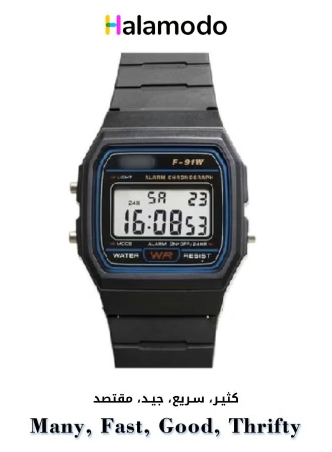 ساعة الأولاد ريترو الرقمية المقاومة للماء F91W - Image 1
