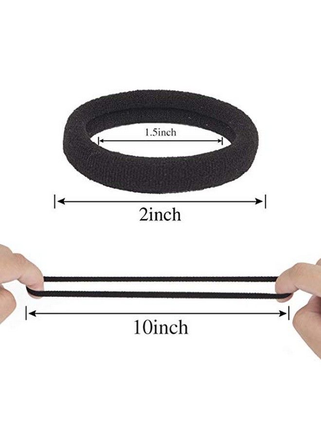 XIMA 60Pcs Nylon Elastic Hair Ties Hair Ties Bands Rope No Crease Elastic Fabric Large Stretch Ponytail Holders (60Pcsblack(Ht00720)) - Image 4