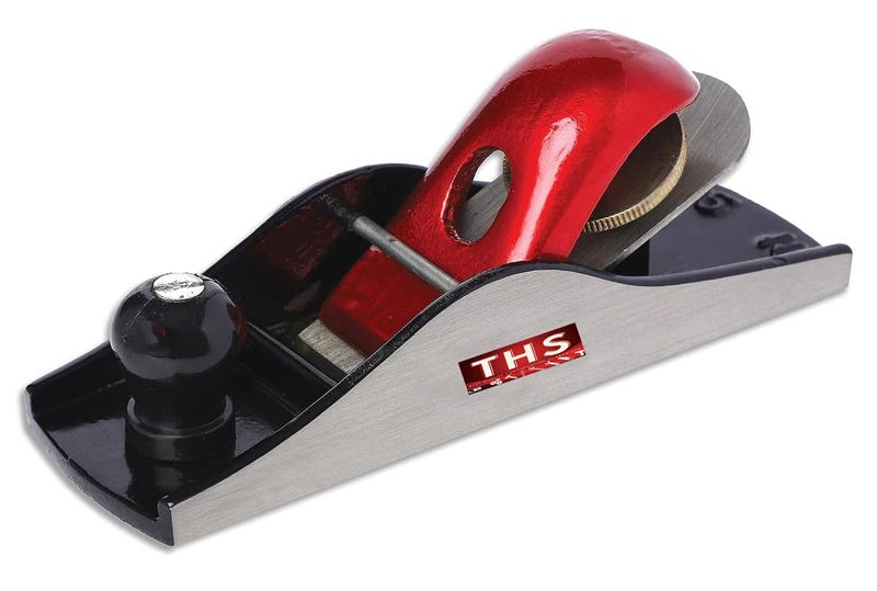 THS 7" Mini iron steel block plane Heavy duty carpenter wood tool with sharp planer blade with smooth Round Knob with Solid Brass Adjustable screw - Image 1