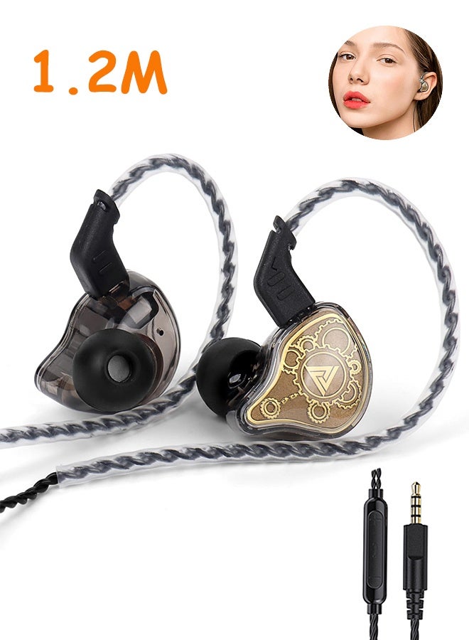 gecomo Gecomo Gaming Wired Earbuds Hifi Earphone With Ergonomic Shape Dynamic Driver Pet Diaphragm Ofc Braided Cable For Audiophile Musician Stage black 10mm