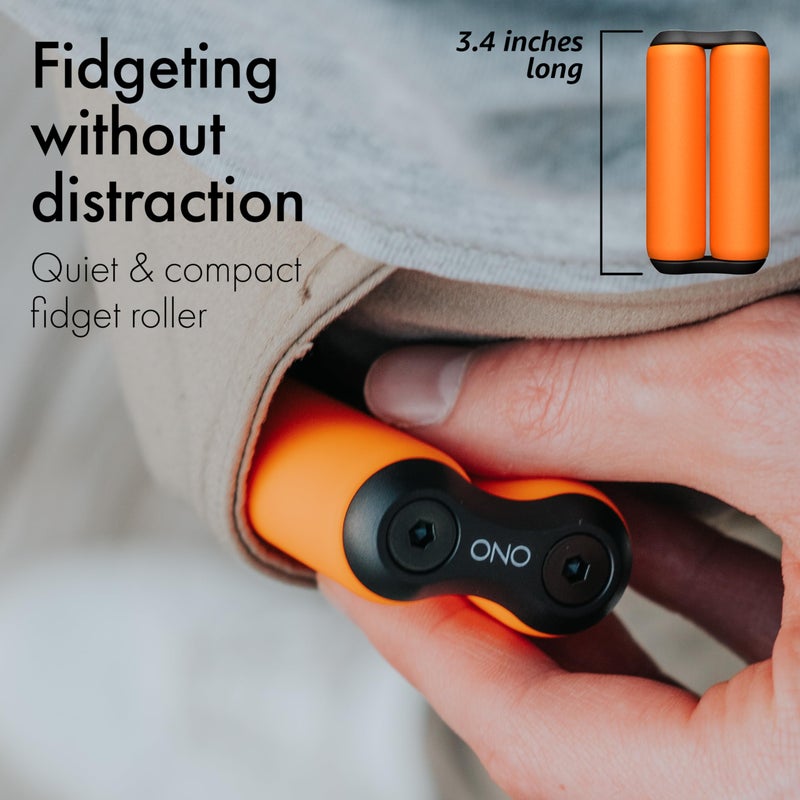 ONO Roller - Handheld Fidget Toy for Adults | Help Relieve Stress, Anxiety, Tension | Promotes Focus, Clarity | Compact, Portable Design (Orange, Full Size - ABS Plastic) - Image 4
