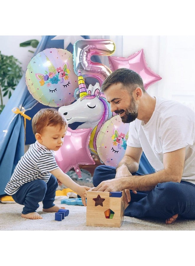 duile Unicorn Balloons Unicorn Birthday Party Decorations For Girls Foil Balloons Set Macaron And Rainbow Balloon Wedding Baby Shower Party Supplies (5) - Image 4